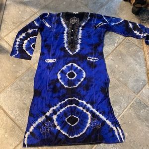 Gorgeous hand dyed silk tunic with embroidery BOHO